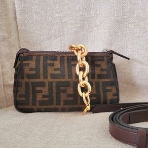 Fendi FF Zucca Mini Pochette Crossbody Handbag